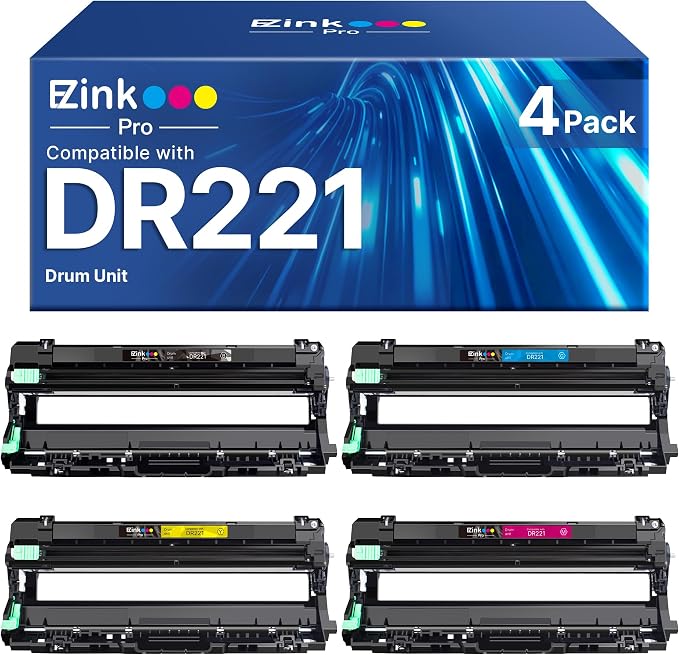E-Z Ink Pro DR-221CL Drum Unit Set for DR221CL DR-221CL DR221 DR 221 CL for HL-3140CW HL-3170CDW MFC-9340CDW MFC-9130CW MFC-9330CW HL-3180CDW Printer (DR221 Drum Replacement, 4Pack)