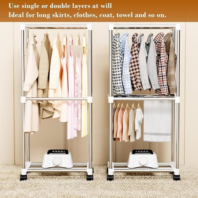 Clothes Dryer, Portable Drying Machine with Timer, 60inch Laundry Drying Wardrobe with Large Capacity, Electric Dryer/Rack for Home | Appartments (Grey IM5)