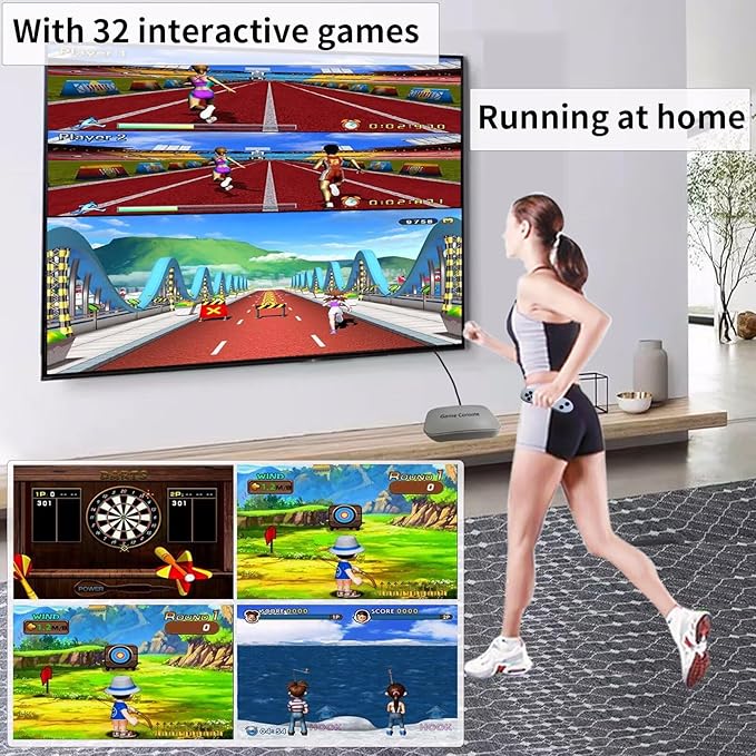 YRPRSODF TV Game Console Built in 100+ Gam ES, Video Game Machine with 2.4G Wireless Gamepad Somatosensory Control, USB Plug and Play, Kid & Adult Interactive& Puzzle Games,Grey