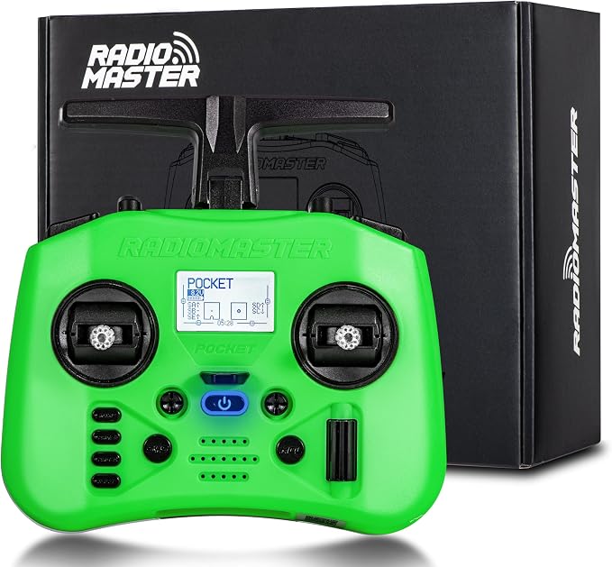 Radiomaster Pocket ELRS Remote Controller Portable Hall Gimbal EdgeTX 2.10.5 Transmitter with LED Light for FPV Drone/RC Helicopter&Car Boats&Multirotor (Battery Not Included)