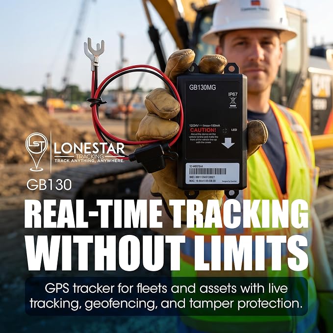 LoneStar Tracking Hidden GPS Tracker for Vehicles – GB130 Wired 4G/5G Cat M1 Hidden GPS Tracking Device for Cars, Trucks & Assets, Real-Time Auto Location, Anti-Theft (Low Cost Subscription Plan)