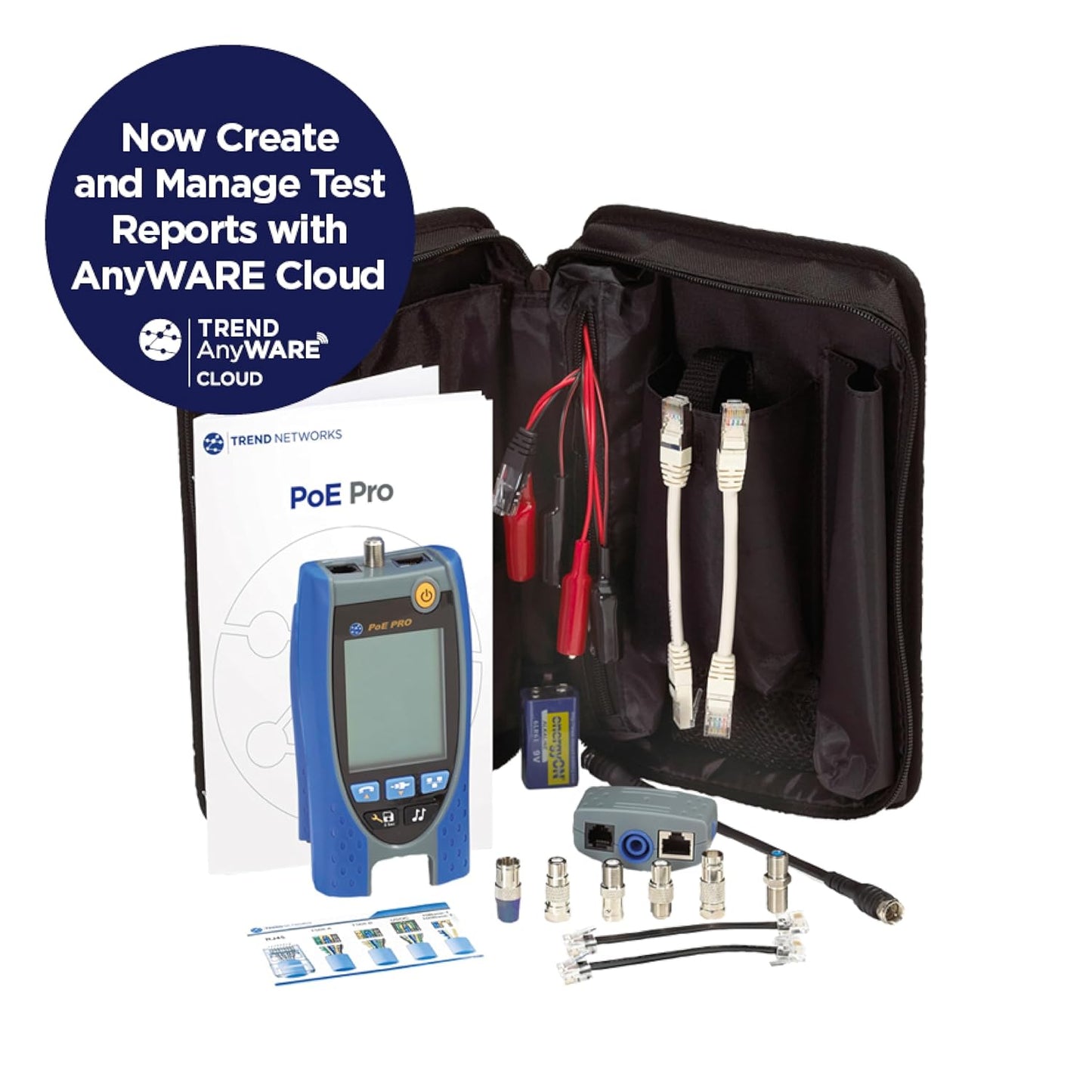 TREND Networks | R158006 | PoE Pro | Cloud Connected Data Cable and PoE Verifier | Includes Cable Testing Features of The VDV II PRO | Advanced Wiremap & Troubleshooting Tool