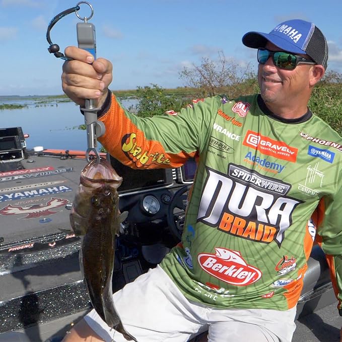 CUDA Digital Grip & Weigh 50Lb | Durable For Saltwater and Freshwater Use Fish Scales with Non-Slip Grip, Integrated Tape Measure & Stainless Steel Jaws | Lanyard Included
