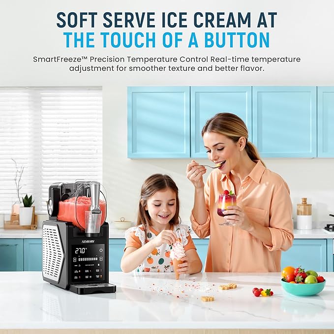 Slushie Machine & Ice Cream Maker, 85oz Larger Slushie Machine for Home, LED Display | 6 Preset Programs | Auto-Clean, Perfect for Margaritas, Frappes, Milkshakes & Smoothies, No Ice Needed