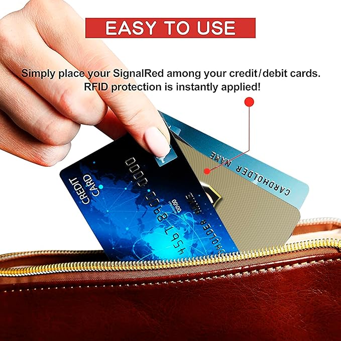 SaiTech IT RFID Blocking Cards, 2 Pack One Card Protects Entire Wallet Purse For Men & Women, NFC Contactless Bank Debit Credit Card Protector ID ATM Guard Card – Golden