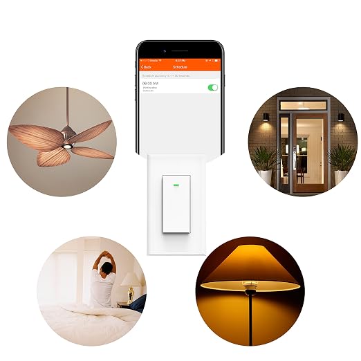 Smart light switch, Compatible with Alexa, Compatible with Google Assistant, No Hub Required, Smart Home WiFi Wireless, Suit for 1/2/3/4 Gang Switch Box, Neutral Wire Required, White Micmi 4pack
