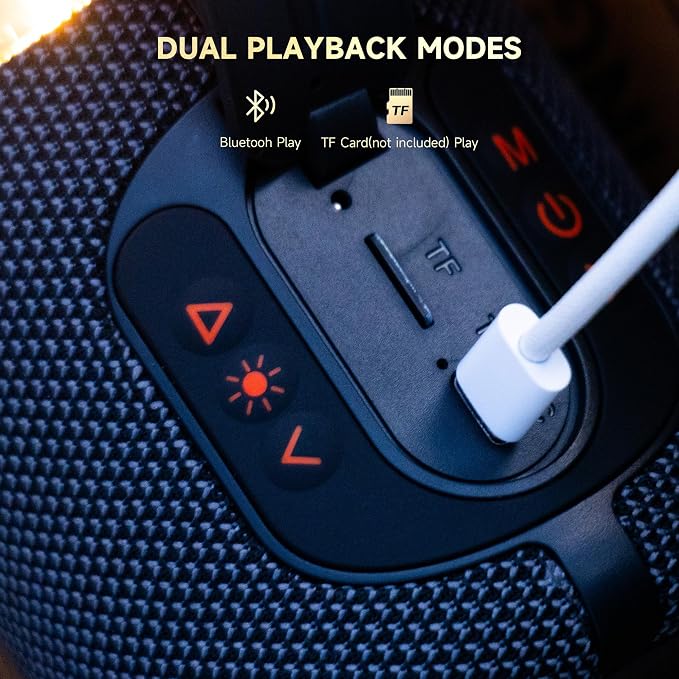 AUGE LIGHT Bluetooth Speaker Lamp, Wireless Bluetooth Speaker with Minimalist Table Lamp, TF-Card Input, Bluetooth 5.3, TWS Paring, for Home Party