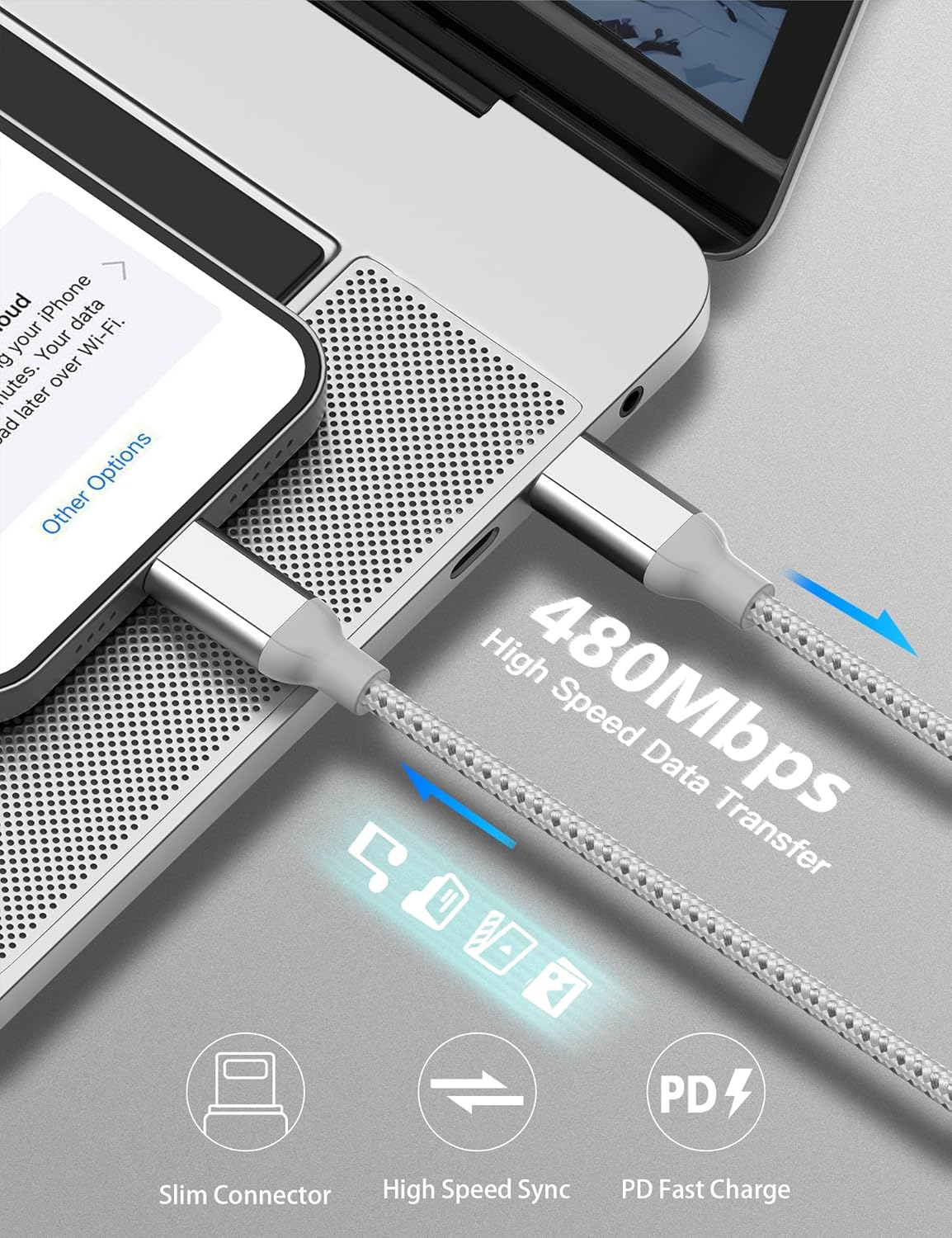 3ft USB C to Lightning Cable 2Pack,[Apple MFi Certified] Power Delivery USB C iPhone Charger Fast Charging, 3 foot Nylon Braided Type C to Lightning Cord for iPhone 14 13 12 11 Pro Max XR XS 8 SE iPad