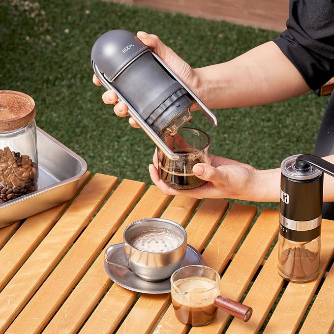 V4 Manual Espresso Machine – Portable Lever Espresso Maker with Pressurized 51mm Basket | Electricity-Free | 590g Lightweight | Beginner Friendly | Travel, Camping & Home | Made in Korea