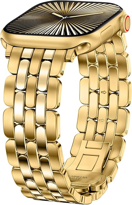 TOYOUTHS Designer Vintage Dressy Bracelet for Apple Watch Band Women 42/40/41/38/44/45/46/49mm, Stainless Steel Elegant Luxury Metal Strap for iWatch Series 11 10 9 8 7 6 5 4 SE/Ultra 3 2 1