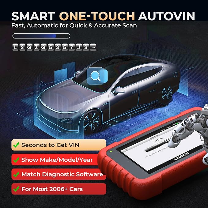 LAUNCH OBD2 Scanner 2026 New CRP129X V2.0 (Upgraded of CRP129X,CRP123X Car Scanner), 12 Resets Scan Tool, Android 8.1 AutoVIN, 4 System Diagnostic Scanner,r, Lifetime Update, 5 Years Backup