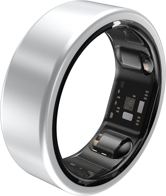 QALO Smart Ring – Size Before You Buy – No Subscription Fee – Titanium Fitness Tracker, Tracking for Sleep, Steps, HRV, Women’s Health, iOS & Android Compatible (Silver, Size 12)