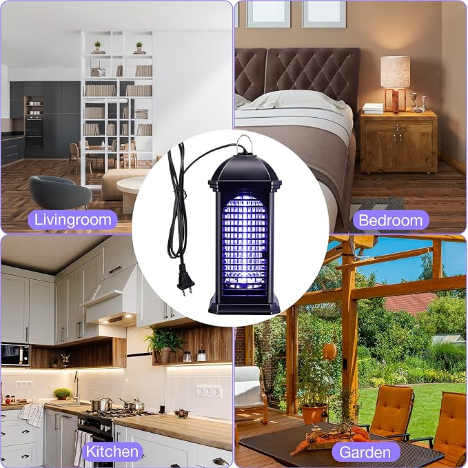 Qualirey 3 Pieces Electric Mosquito Zappers Bug Zapper with Light 11 W Plug in Mosquito Lamp Insect Trap Killer for Patio Electric Insect Killer for Home Garden Backyard Indoor Outdoor