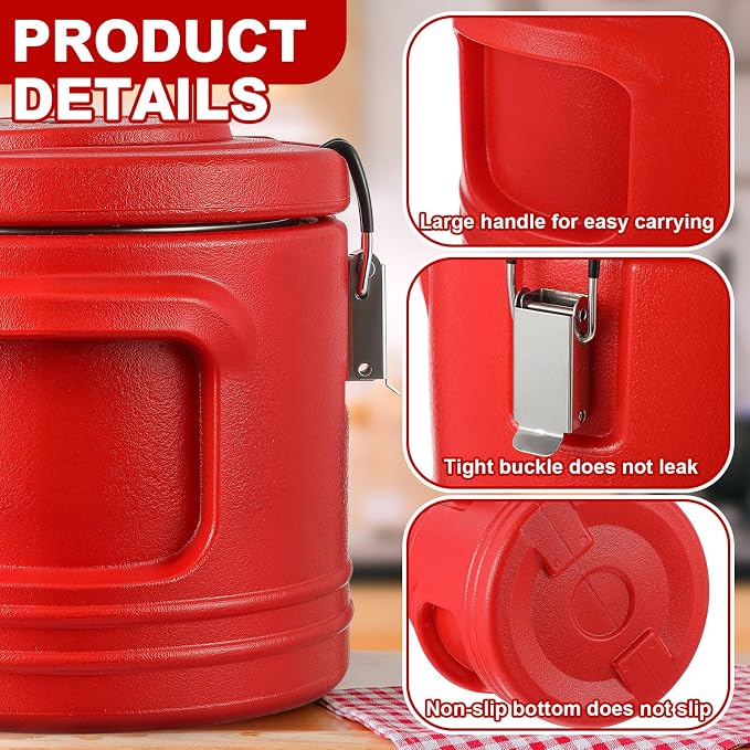 Jinei Food Warmer Hot or cooler Insulated Food Container Carrier with Spoon, Portable Commercial Soup Box for Restaurant Canteen Home Party Lunch(11qt)