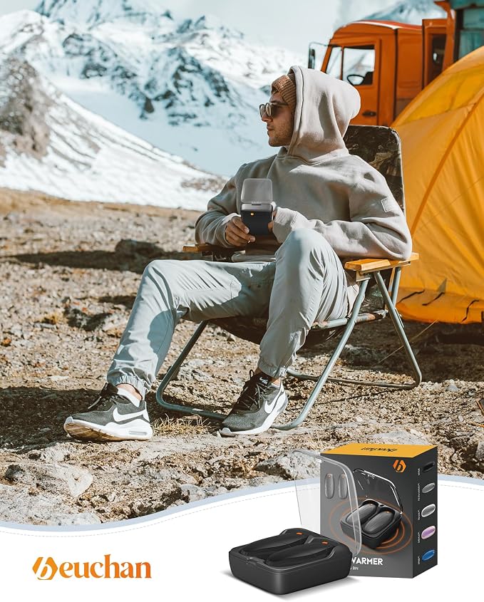 Hand Warmers Rechargeable 2 Pack, 14000mAh Electric Hand Warmers with Wireless Charging Case, AI Chip 3 Heat Settings Up to 50-Hour Portable Pocket Heater, Gifts for Christmas, Camping, Hunting, Golf