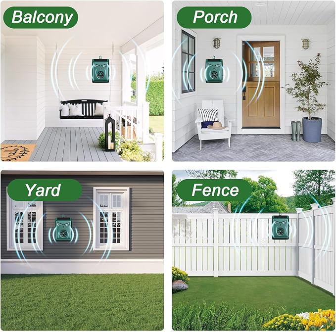 2026 New Solar Ultrasonic Bird Repellent Outdoor, 2 Pack Woodpecker Deterrent for House,Waterproof Pigeon Goose Bird Deterrents for Outside,Birds Repeller Scare Devices for Balconies Garden Orchard