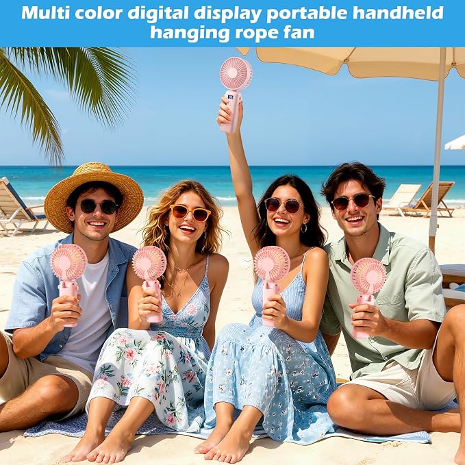 VZZNN Mini Portable Fan Handheld 12 Pack Small Cooling Fans High 5-Speed Rechargeable Fan For Travel, Office, Eyelash Drying, Lightweight, For Beach, Camping, Indoor Outdoor Use (Pink