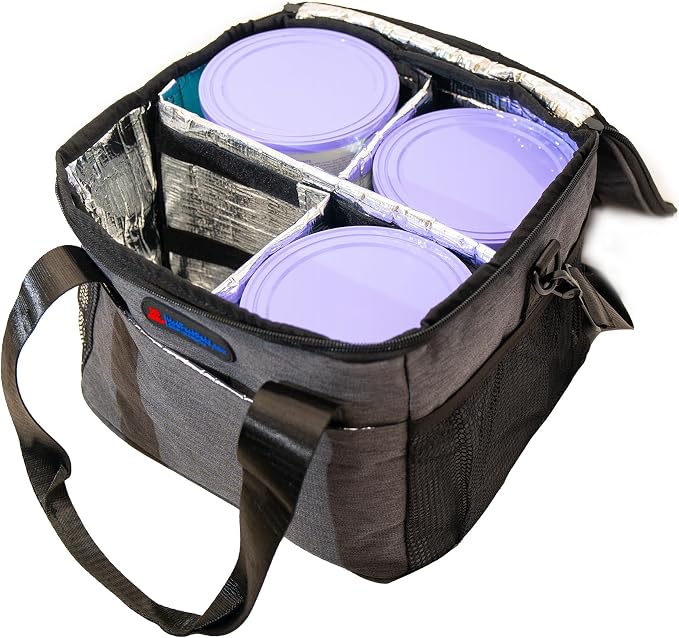 Hot Drink Carrier 12V DC Electric Heated Lunch Bag, +4 Cups Drink Carrier for Delivery Insulated Drink Caddy with Handle and Shoulder Strap, Adjustable Dividers, Beverages Carrier Tote Bag.