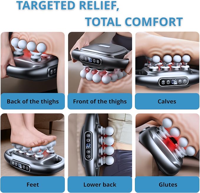 LEVILO 16 Head Massage Gun Deep Tissue – Back Massager for Pain Relief Deep Tissue - 16 Ball Massager for Back, Neck, Shoulder, Recovery - Percussion Massage Gun – Ideal Gift for Men & Women