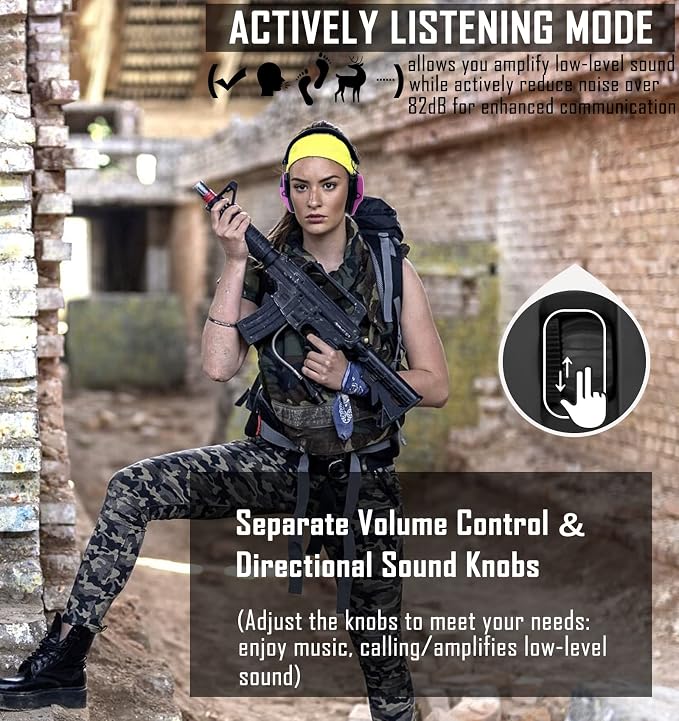 PROHEAR Ear Protection Safety Earmuffs for Shooting Noise Reduction Slim Hearing Protector