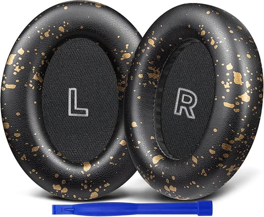 SOULWIT Replacement Earpads for Bose QC Ultra/New QuietComfort Ultra(2nd Gen) Wireless Headphones, Ear Pads Cushions with Softer Protein Leather, High-Density Noise Isolation Foam - Black Gold