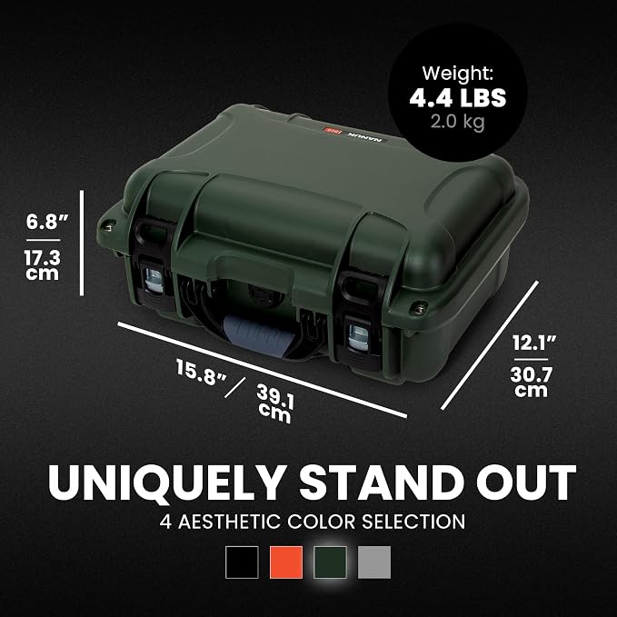 NANUK 915 DJI™ Mini 5 Pro Fly More Combo Plus - Waterproof Hard Case with Drone Foam Insert, Crushproof, Portable Travel Case, Made in Canada - Olive (15.8" x 12.1" x 6.8")
