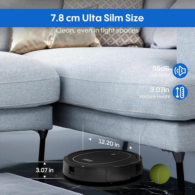 Robot Vacuum and Mop Combo, 3 in 1 Robotic Vacuums Cleaner with 4000Pa Suction, WiFi/App/Alexa, Central Brush & Scheduled & Self-Charging, Slim Vacuum Robot Cleaner for Pet Hair, Hard Floor, Carpet