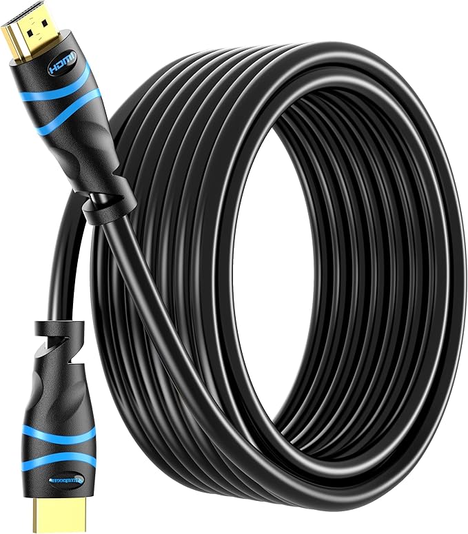 BlueRigger 4K HDMI Cable 30 FT (4K 30Hz, 18Gbps HDMI Cord, HDR10, in-Wall CL3 Rated, High Speed, HDCP2.2, eARC) - Long HDMI Cable compatible with Home Theatre, HDTV, Gaming Consoles, Streaming Devices
