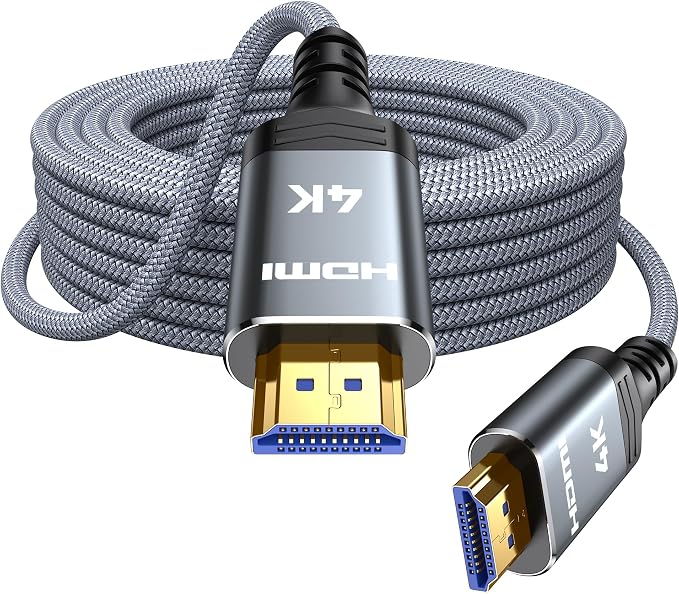 Highwings 4K HDMI Cable 23FT - 4K@60Hz HDR Braided HDMI Cord, 18Gbps High Speed with Ethernet/ARC, 3D, HDCP 2.2, ARC, Compatible for PS-5/4/3/4K HDTV/Monitor/Projector/Streaming Media