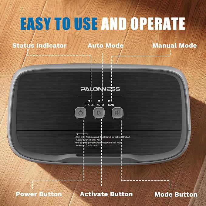 Pro Touchless Vacuum Automatic Dustpan 1400W Ultra Fast & Powerful, 18KPA Vacuum Dustpan TOF Sensor Hands-Free LED Alerts, 6L Electric Dustpan for Home/Kitchen/Office/Sweeping Salon/Pet Shop(No Broom)