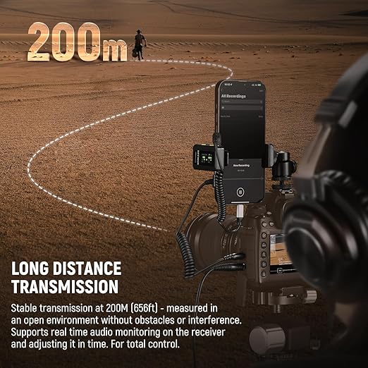 NEEWER CM28 PRO Wireless Lavalier Microphone, Noise Canceling Mini Lapel Mic 9hrs Recording 4GB Storage for USB C iPhone iPad Android Phone Camera PC Laptop Computer