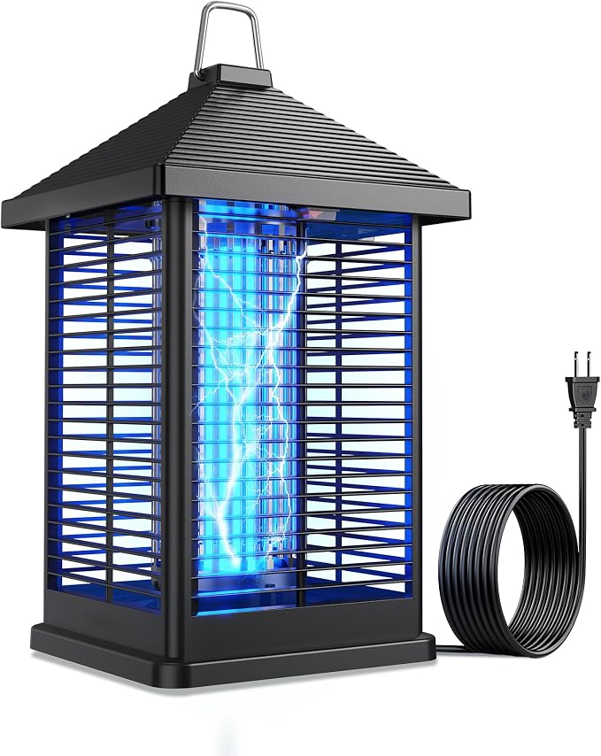 4000V Electric Bug Zapper Outdoor Indoor with Auto Smart Light Sensor – RATOGE Mosquito Zapper IPX4 Waterproof, Mosquito Killer, Insect Fly Trap Covers 2100 sq ft for Patio, Garage, Backyard, Porch