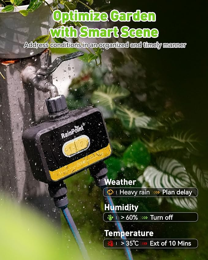 RainPoint WiFi Water Timer for Garden Hose,Yellow