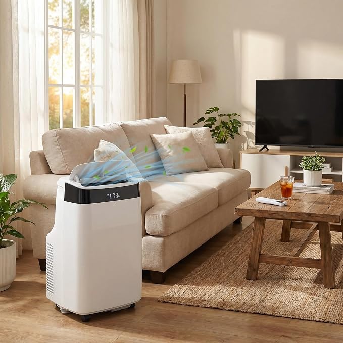 10,000 BTU Portable Air Conditioners, 3-in-1 Portable AC with Cool, Dry, Fan and Sleep Modes, Room Air Conditioners with 24H Timer, Self-Evaporation, Low Noise 48 dB, for Bedroom, Office