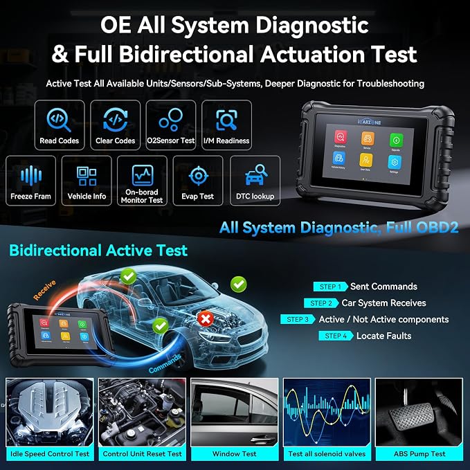 UR400 Bidirectional Diagnostic Tool for Porsche/Benz/BMW/Audi/VW, All System, 49 Reset +39 Services, 500+ Sub-Functions for Accurate Car Miantenance, 4000+Active Test Items，AutoVIN