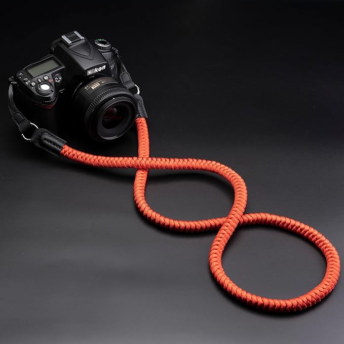 VKO Camera Strap,Quick Release Camera Shoulder Strap,Paracord Woven Portable Camera Neck Strap, for SLR DSLR Digital Mirrorless Camera(Red)