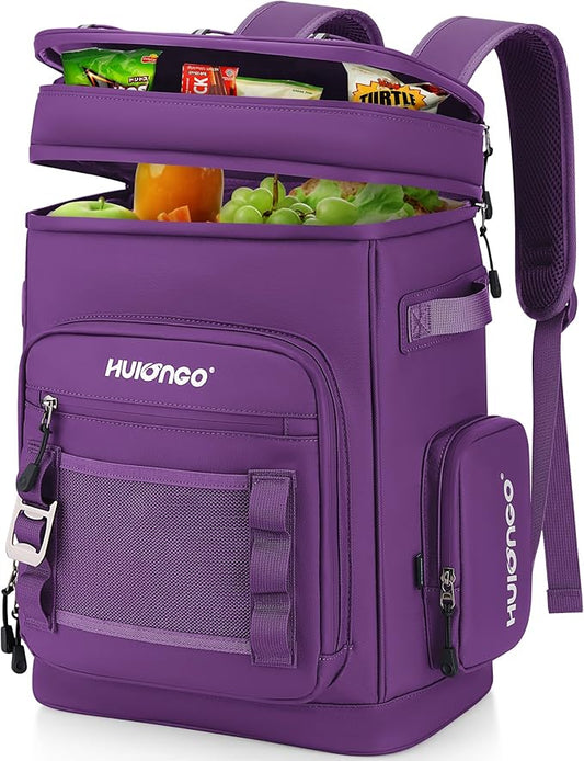 Hulongo Large Waterproof Insulated Cooler Backpack for Men & Women, Leak Proof Cooler Backpack for Camping, Beach, Fishing, Picnic, Travel, Outdoor, 30L, 48Cans
