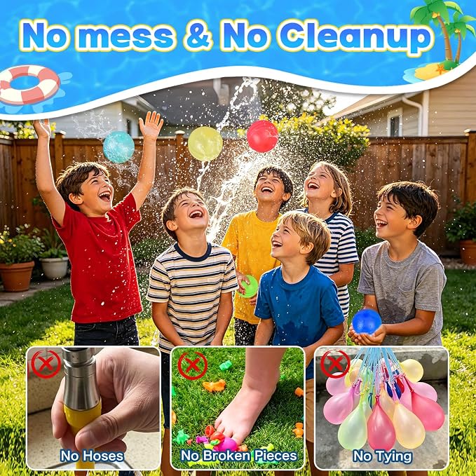 30PCS Reusable Water Balloons, Non-Magnetic Self Sealing Water Bomb for Kids Adults, Refillable Silicone Water Splash Balls, Summer Outdoor Activities Toys for Boys & Girls