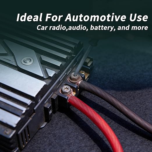 10 Gauge Wire(25FT Black + 25FT Red) Copper Clad Aluminum CCA Battery Cable, Primary Power/Ground Cable for Car Audio Speaker, RV Trailer, Amp, Inverter RV Truck, Solar Equipment, Translucent Jacket