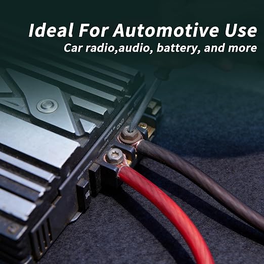energeaster 4 Gauge Each-25ft Black/Red CCA Wire, Low Voltage Primary Automotive or Ground Cable, Battery Cable, 4AWG, Car Audio, RV, Car Amplifier Power, Amp Wiring Kit, Translucent Jacket
