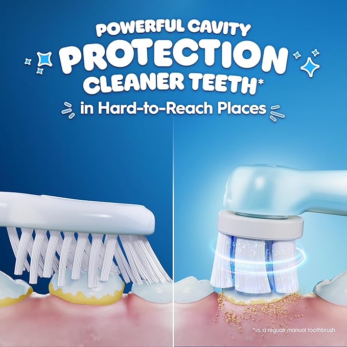 Oral-B iO Kids Limited Rechargeable Electric Powered Toothbrush, Stitch - Automatic Pressure Sensor - 3 Cleaning Settings - Music Timer - 28 Day Battery Life - Travel Case