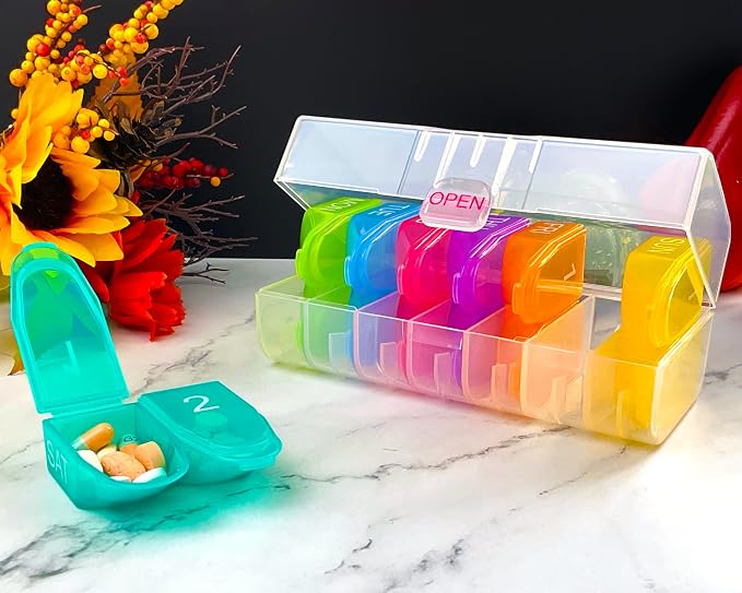 e-Pill 2 Times a Day x 7 Day Weekly Pill Organizer, Vitamin, and Medicine Pillbox (2x7)