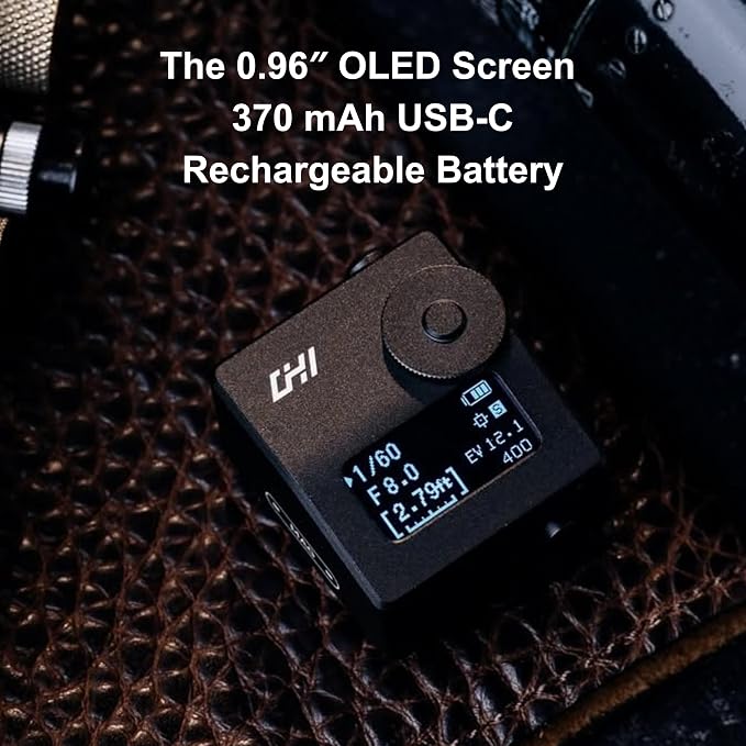 CHI L.D. Light Meter Lite -Precise Camera Rangefinder with Lighting and Laser Distance Measure for Leica and Vintage Cameras Film Photography (Black)