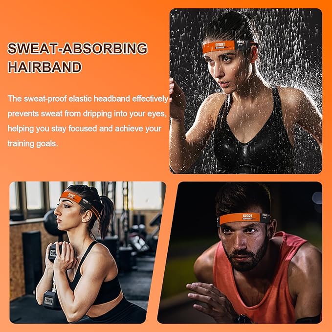 Sport Headphones Bluetooth 5.4 with Sweat Resistant Headband, Sleep Headband Headphone with HD Ultra-Thin Stereo Speakers, Comfortable Fit Wireless Headset with Headlamp for Cycling, Running, Fitness