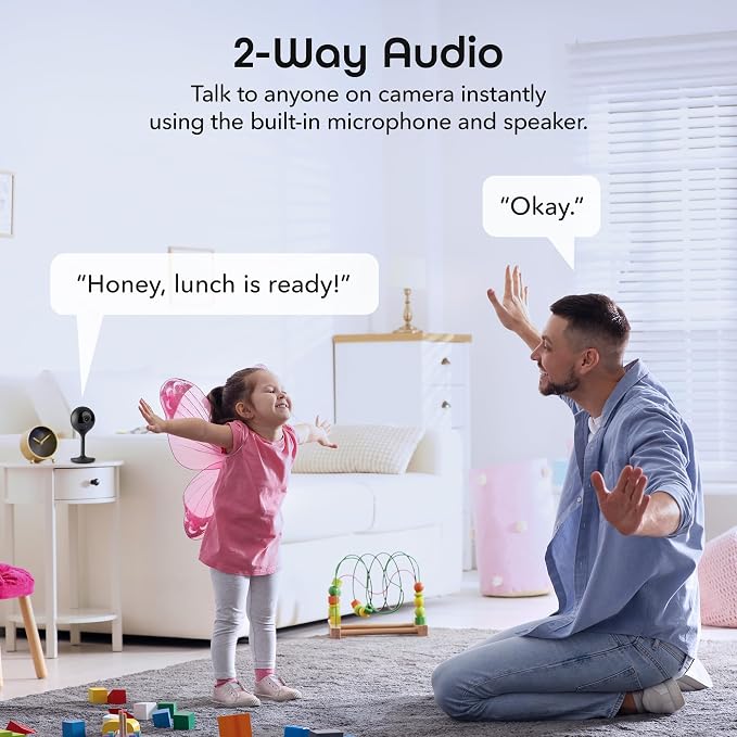 Geeni Look 2K 4MP Smart Indoor Security Camera – 1440p Ultra HD WiFi Pet & Baby Monitor with 2-Way Audio, Motion Detection Zones, 10m Night Vision, & USB-C Power – Works with Alexa & Google Assistant