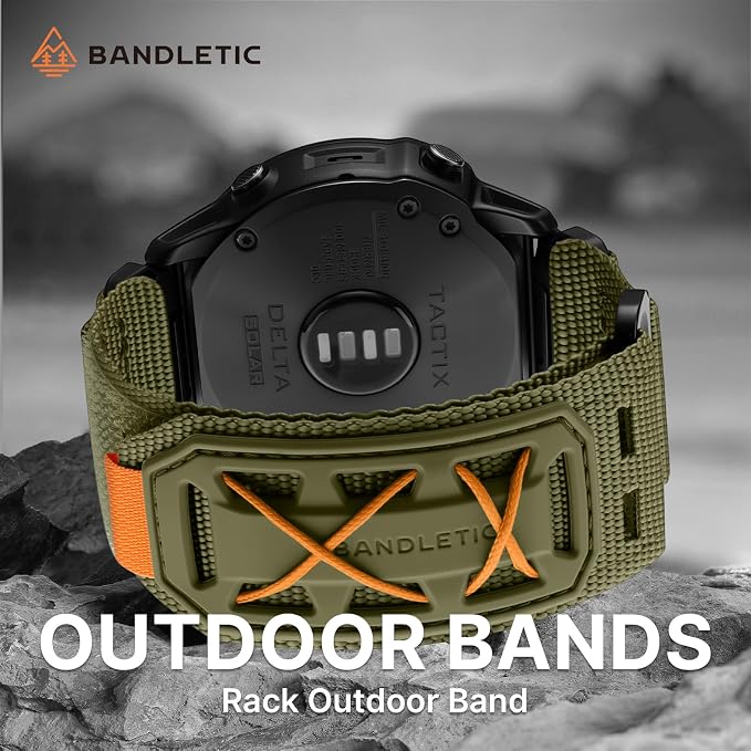 Bandletic Compatible with Garmin Epix Pro 2 Watch Band - 26mm Quick Fit Nylon Strap Replacement for Fenix 8 51mm 7X 6X Pro/5X Plus/3 HR/Instinct 2X Solar 3 50mm/Enduro/Tactix/Quatix 8 51mm 7x 6x 3/D2