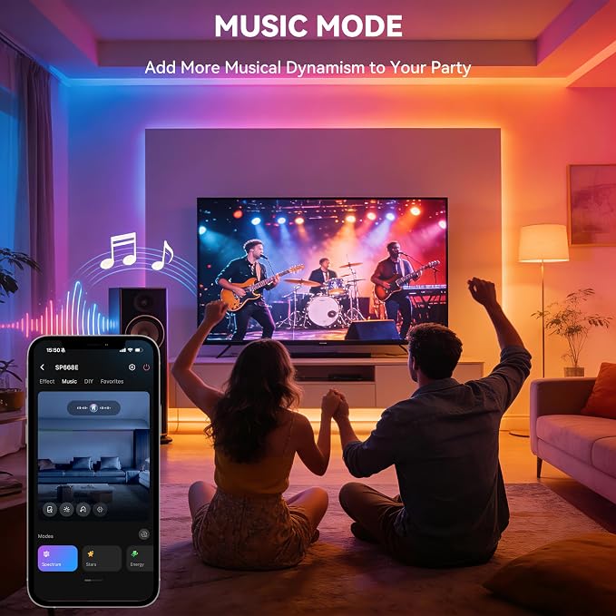 PAUTIX COB LED Strip Lights Pro, UL-Listed RGB Smart IC Chasing Color Addressable COB LED Tape Light, Music Sync Flexible RGB LED Lights, Smart Strip Light, for Party, Bedroom, Color Changing, 20ft