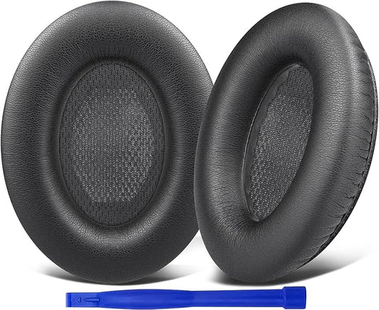SoloWIT Protein Leather Earpads Cushions for Bose Headphones, Replacement Ear Pads for Bose QuietComfort 15 QC15 QC25 QC2 QC35/Ae2 Ae2i Ae2w/SoundTrue & SoundLink Around-Ear Series - Full Black
