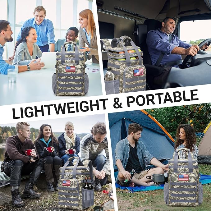 Fathers Day Gift-Tactical Backpack Cooler,Large Cooler Backpack Lunch Box for Men Adults Work with Handle,Insulated Soft Thermal Bag