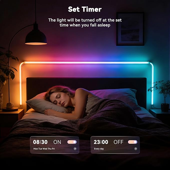 MIWISE 5V USB COB LED Strip Lights,RGB Smart IC LED Strip with App Control,Bluetooth Addressable Music Sync Color Changing Strip Lights,3M Back-Adhesive for Gaming Room PC Home Decor 6.56ft